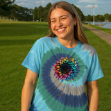 Smile tiedye sunflower Premium Tie-dye Unisex Shirt