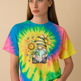Bee Happy Gnome Premium Tie-dye Unisex Shirt
