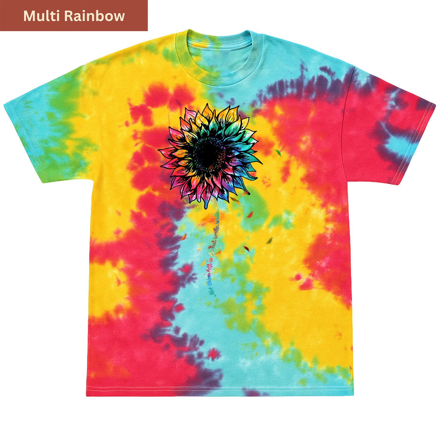 Smile tiedye sunflower Premium Tie-dye Unisex Shirt