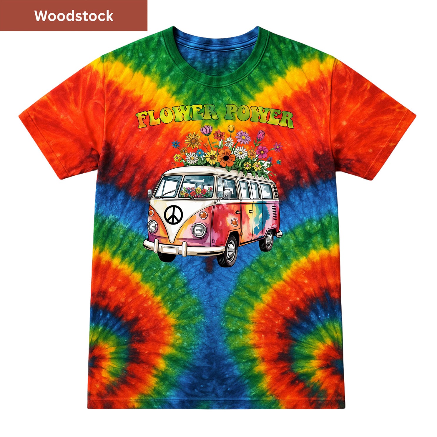 Flower Power Van Premium Tie-dye Unisex Shirt