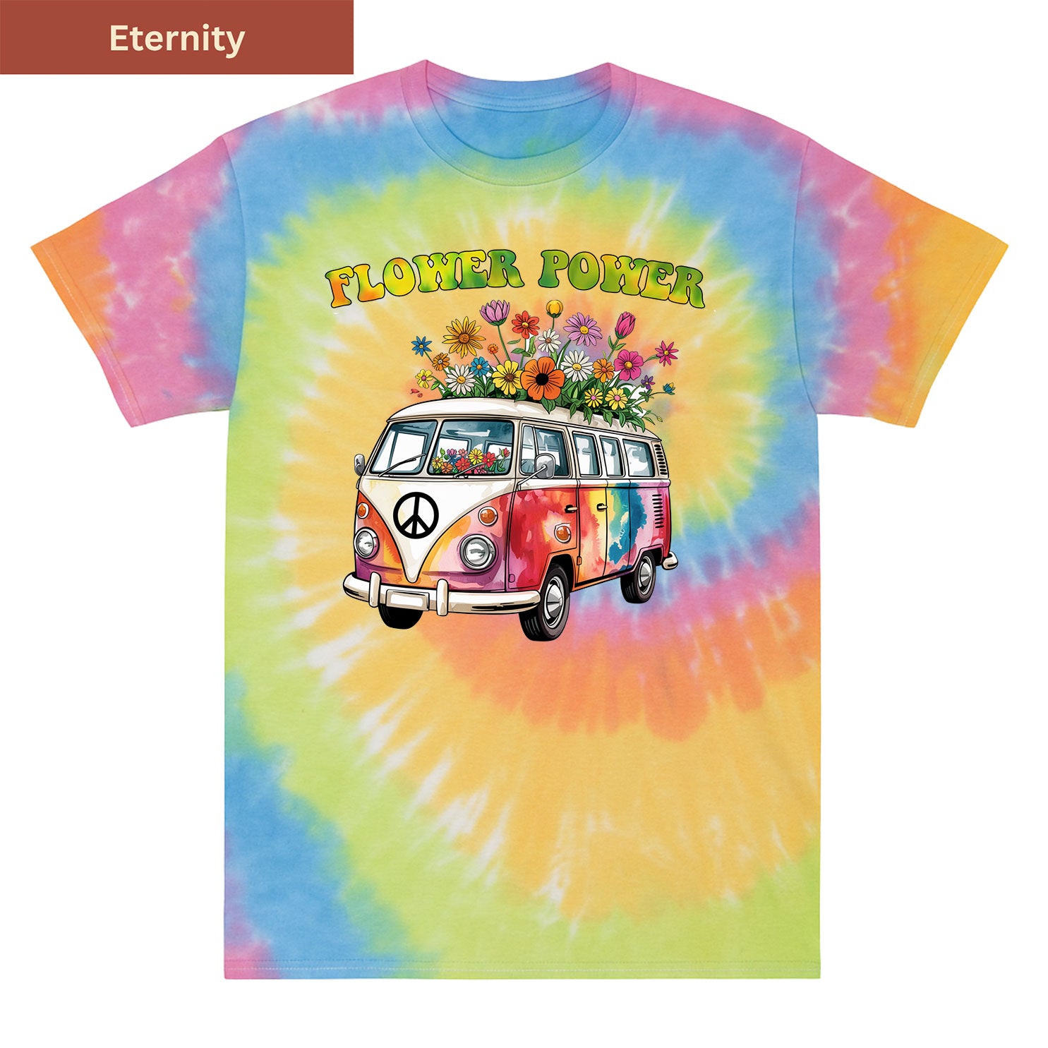 Flower Power Van Premium Tie-dye Unisex Shirt