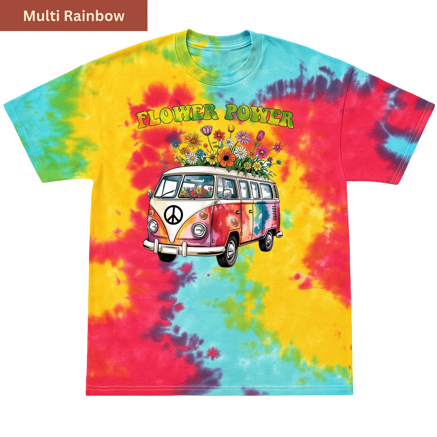 Flower Power Van Premium Tie-dye Unisex Shirt