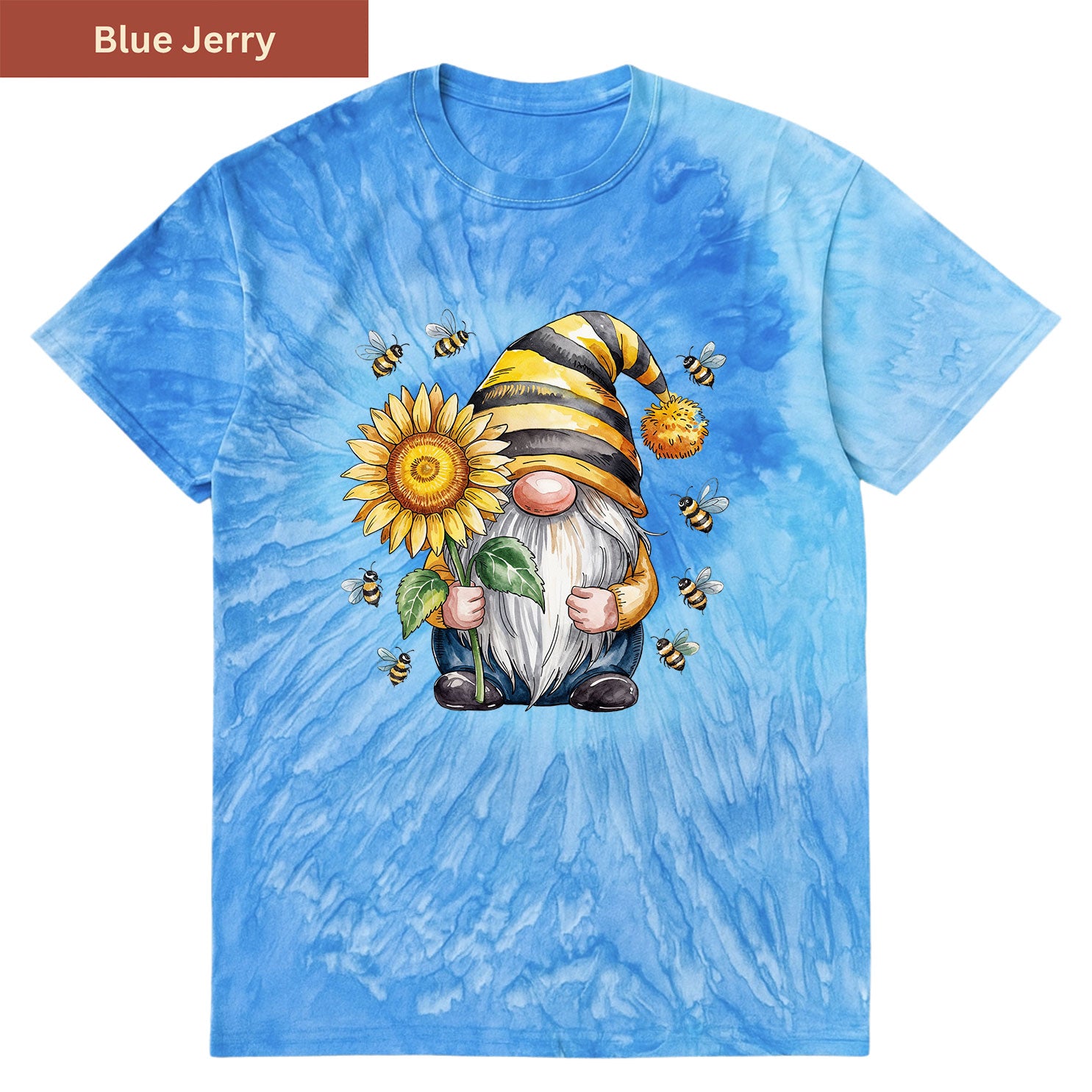 Bee Happy Gnome Premium Tie-dye Unisex Shirt