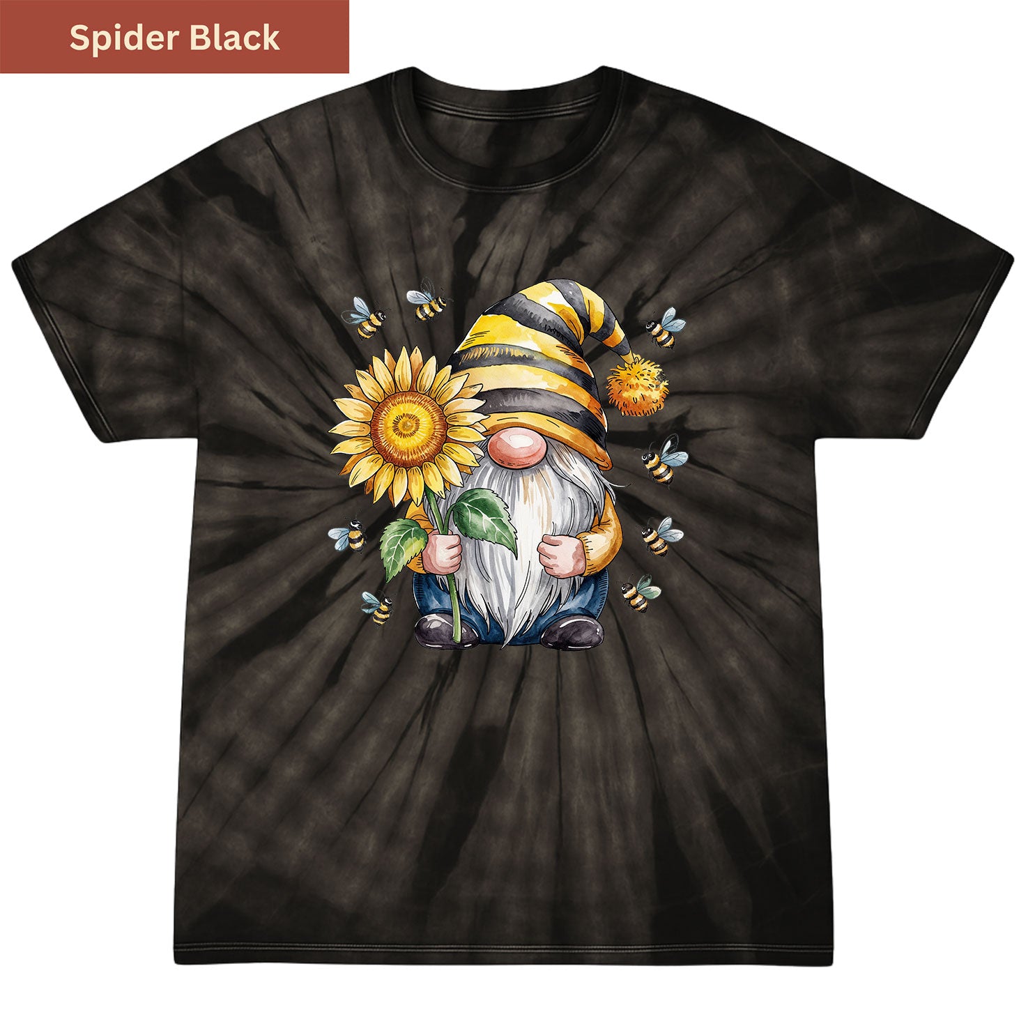 Bee Happy Gnome Premium Tie-dye Unisex Shirt