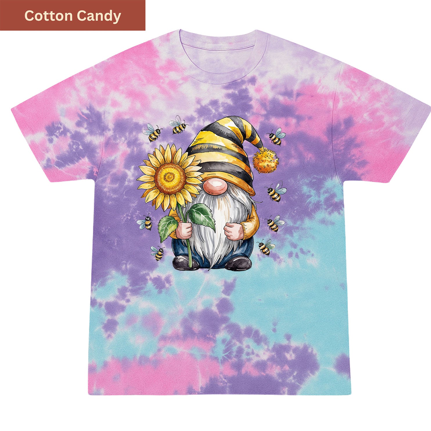 Bee Happy Gnome Premium Tie-dye Unisex Shirt