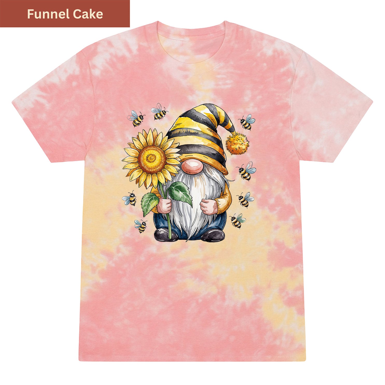 Bee Happy Gnome Premium Tie-dye Unisex Shirt