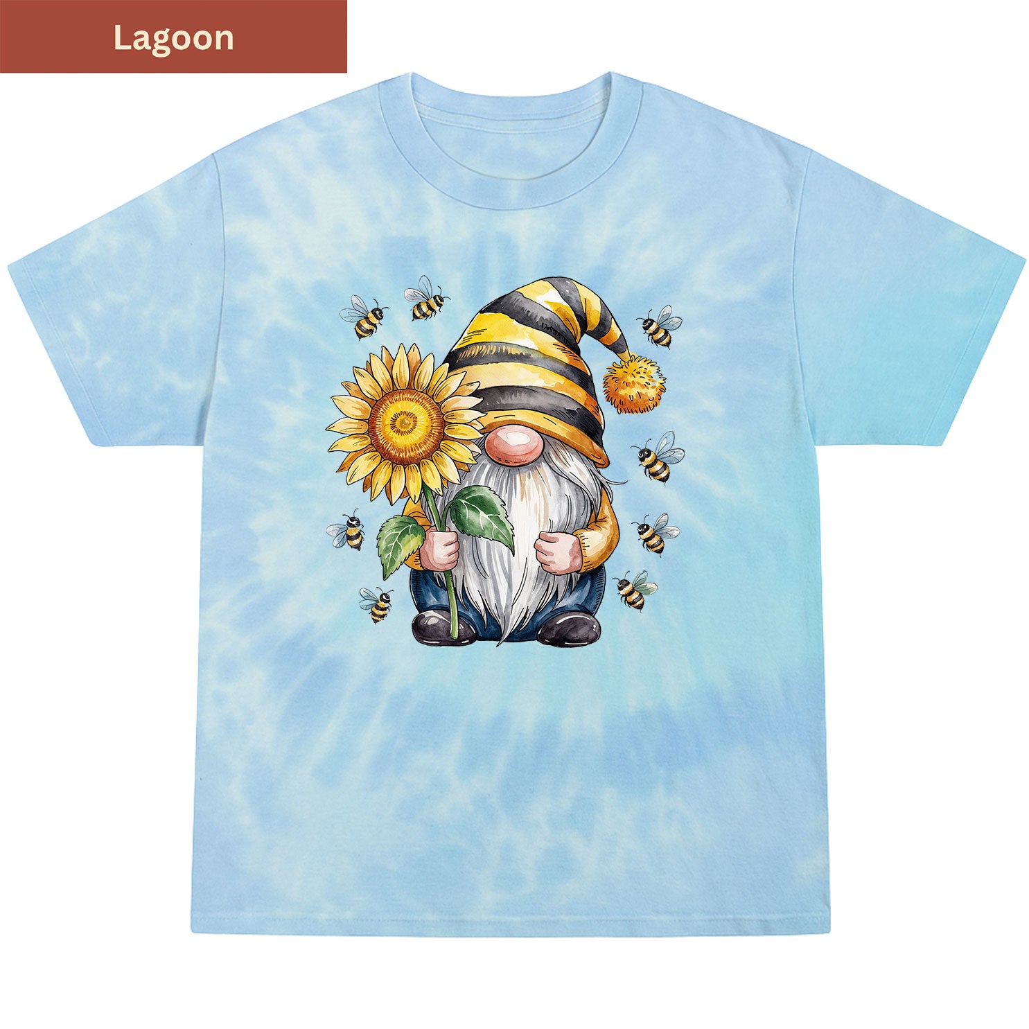 Bee Happy Gnome Premium Tie-dye Unisex Shirt