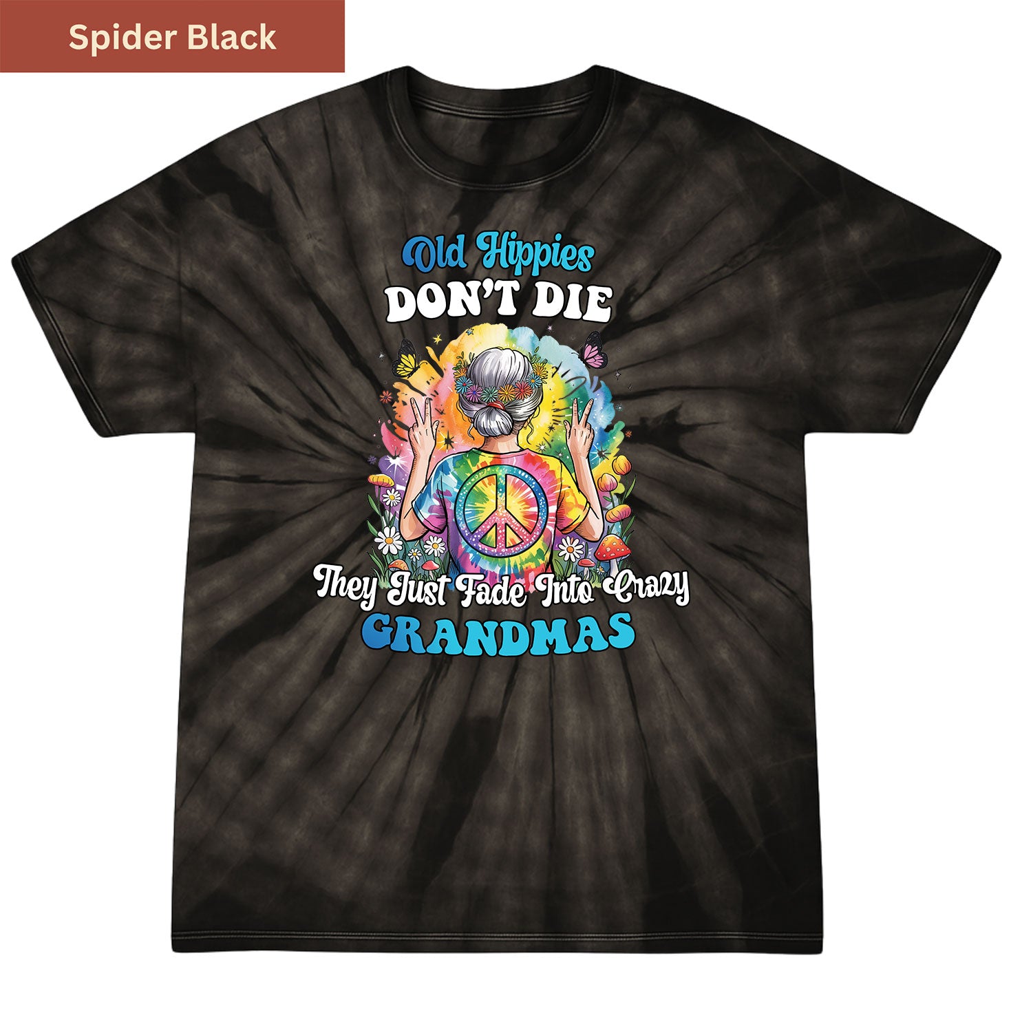 Old Hippie Grandma Premium Tie-dye Unisex Shirt