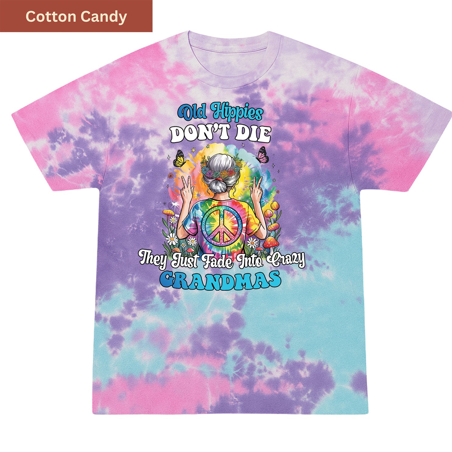 Old Hippie Grandma Premium Tie-dye Unisex Shirt