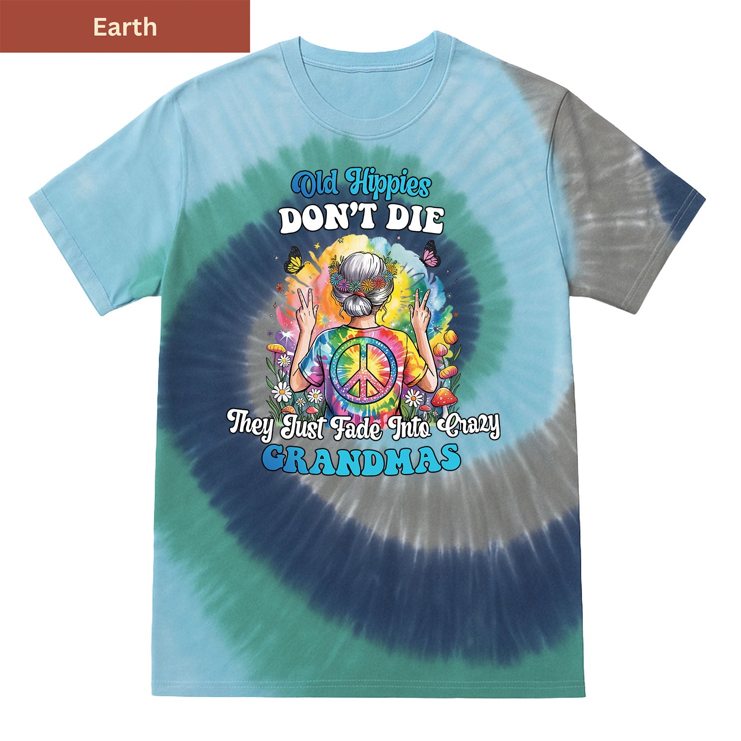 Old Hippie Grandma Premium Tie-dye Unisex Shirt
