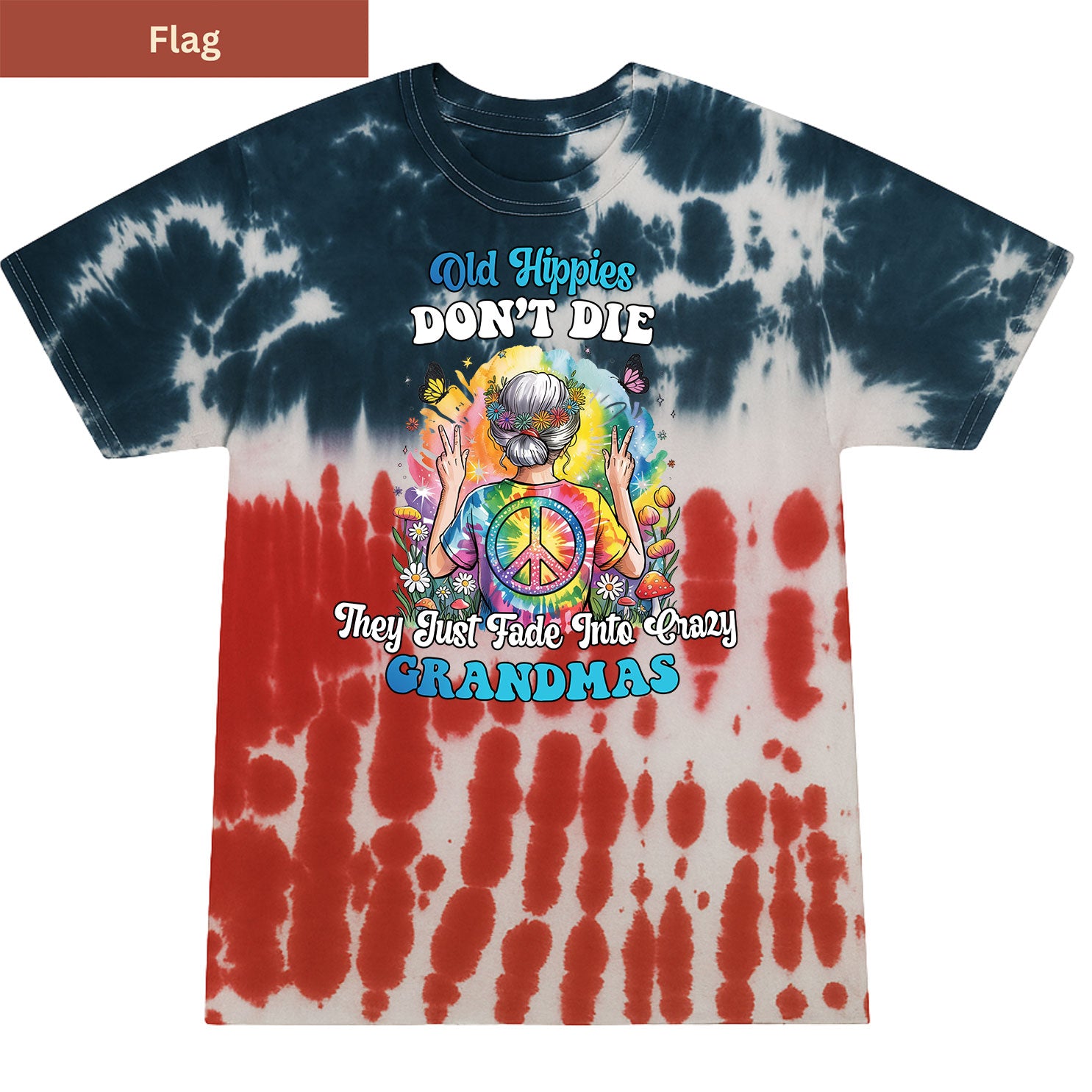 Old Hippie Grandma Premium Tie-dye Unisex Shirt