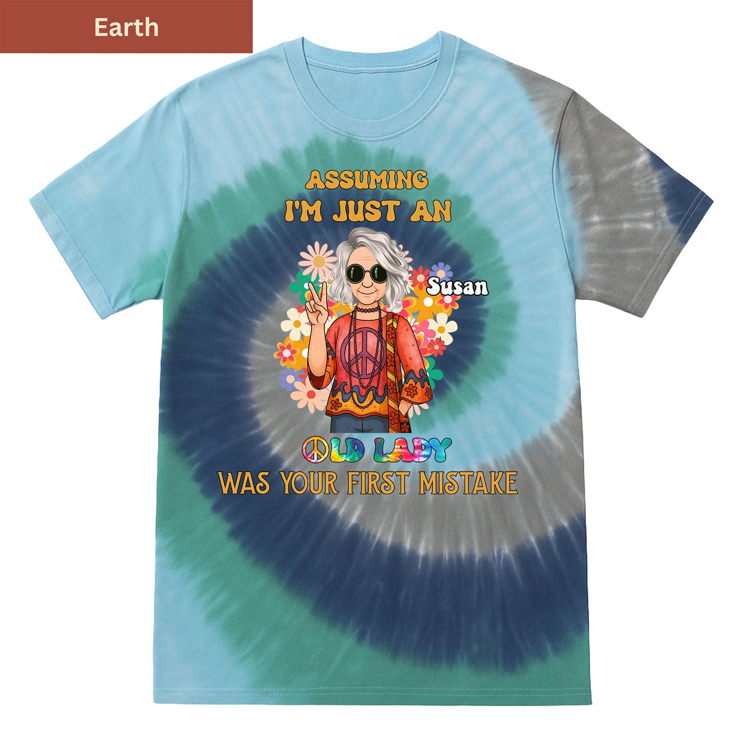 Not Just an Old Lady Premium Tie-dye Unisex Shirt