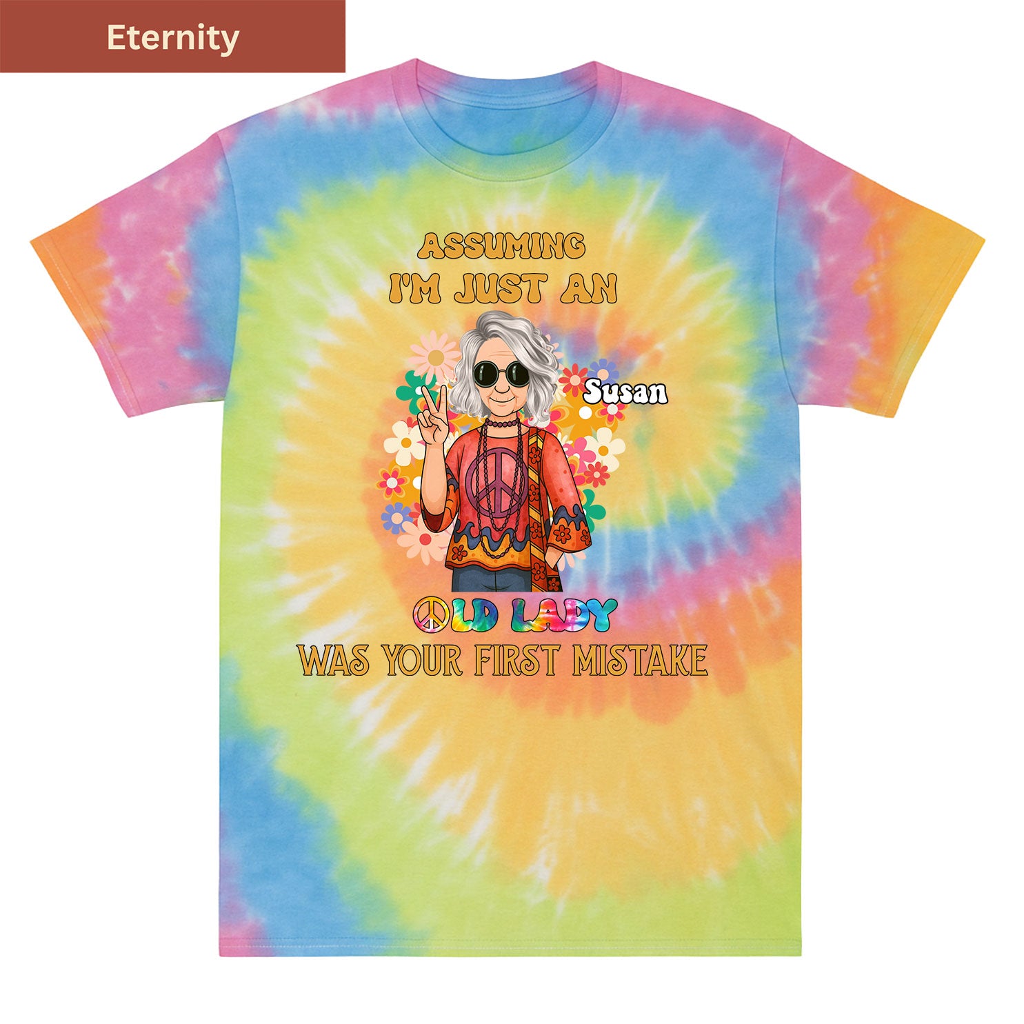 Not Just an Old Lady Premium Tie-dye Unisex Shirt