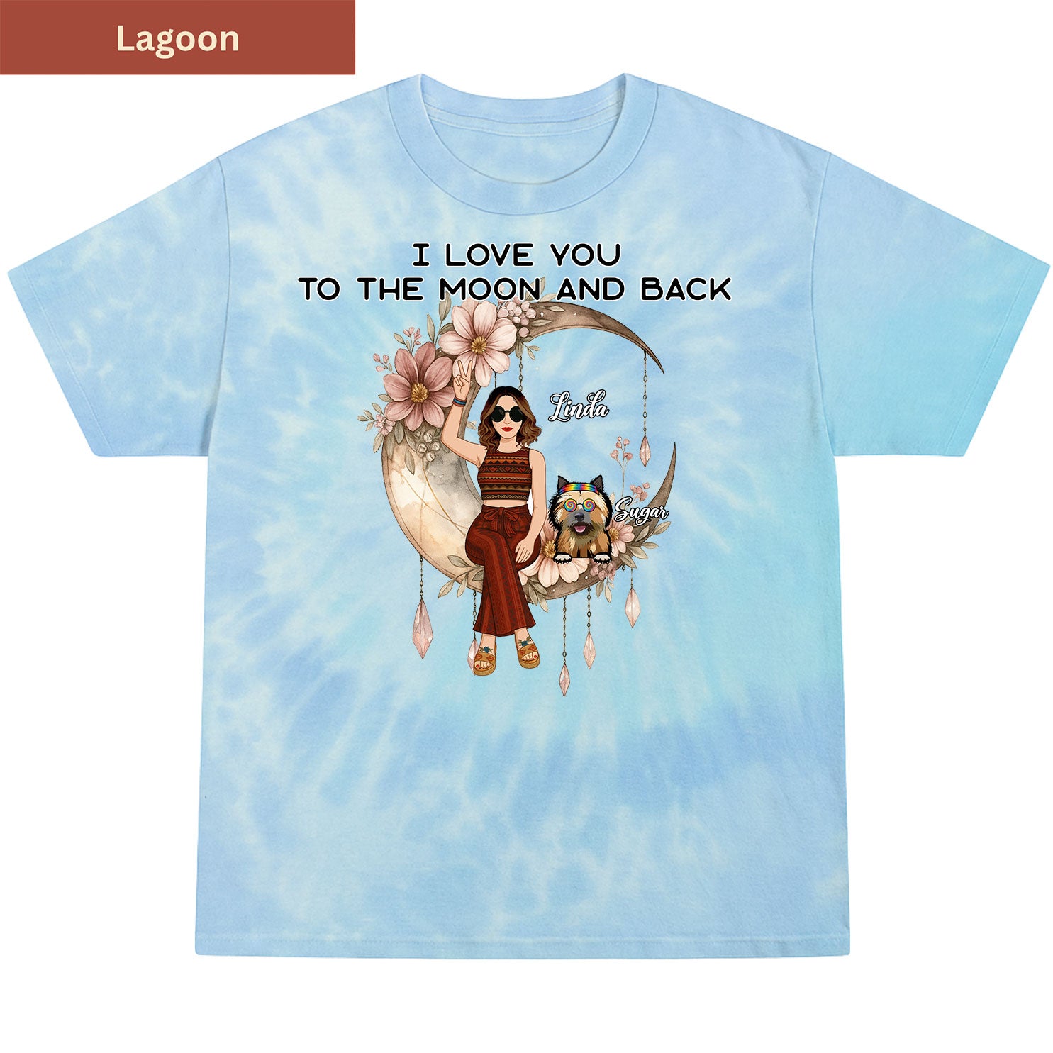 Peace, paws, and moonlight Premium Tie-dye Unisex Shirt