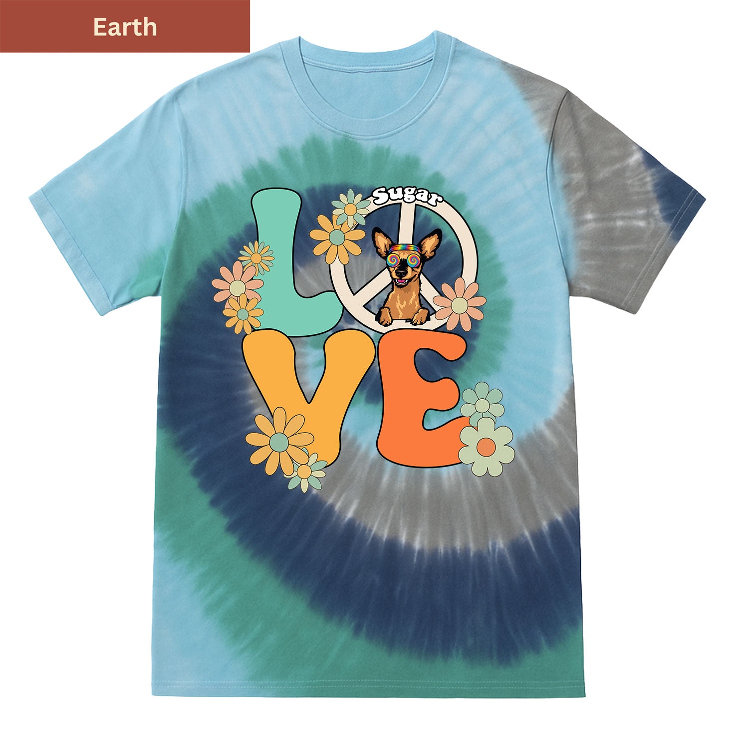 Groovy Dog Love Premium Tie-dye Unisex Shirt
