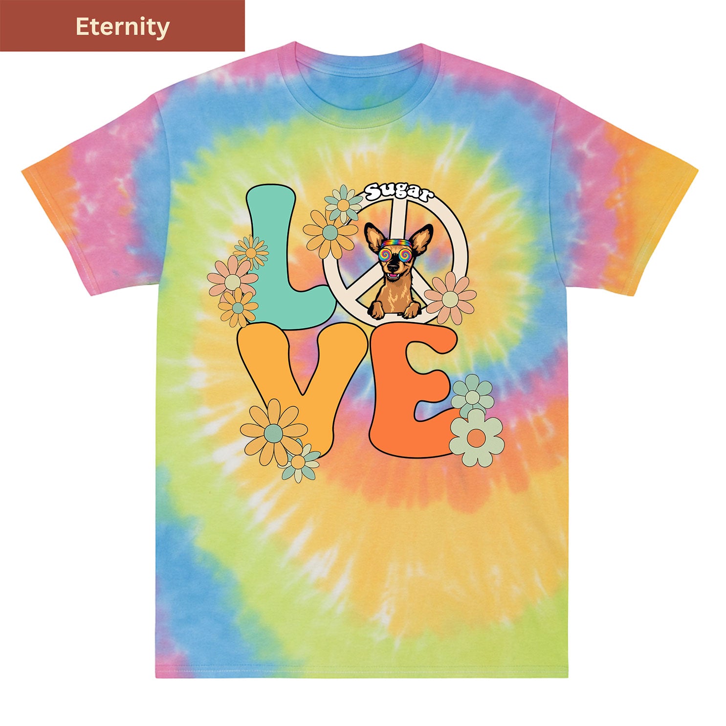 Groovy Dog Love Premium Tie-dye Unisex Shirt