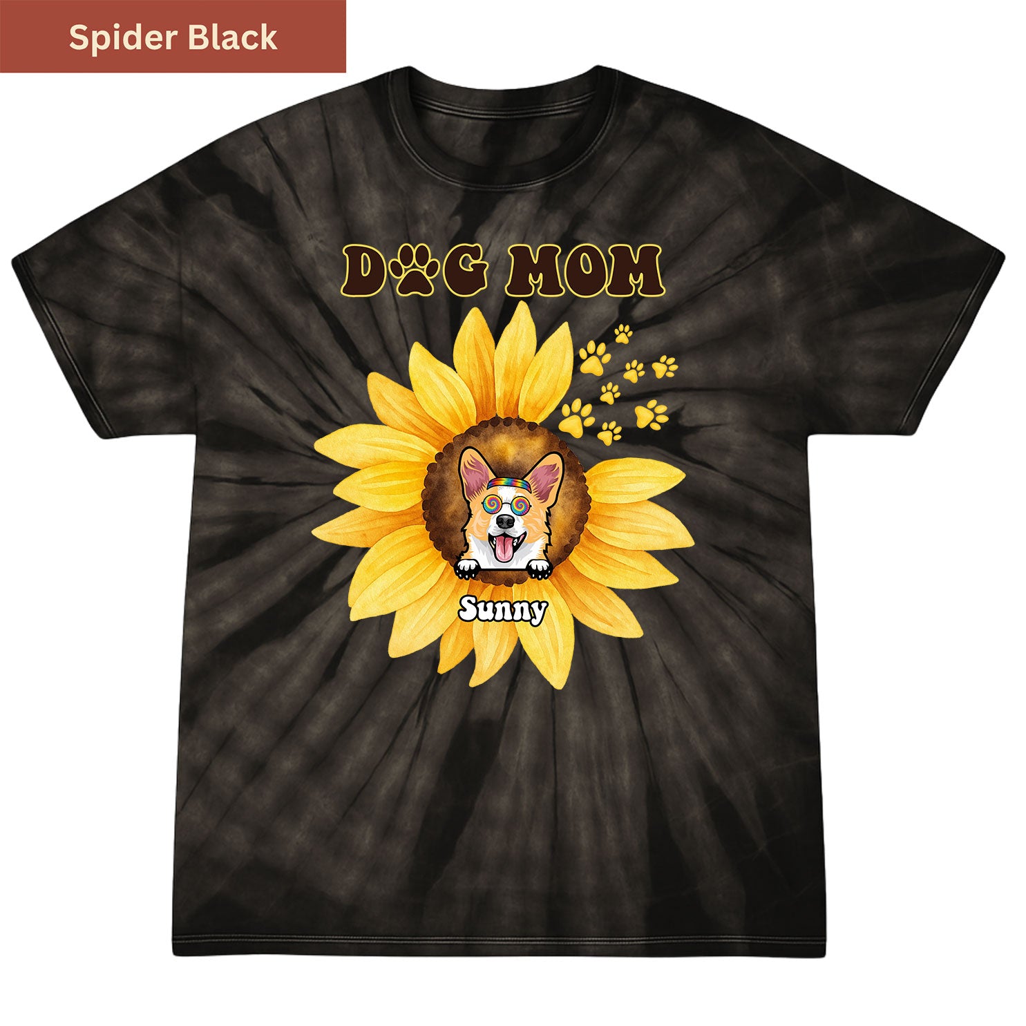 Sunflower Dog Dad Premium Tie-dye Unisex Shirt