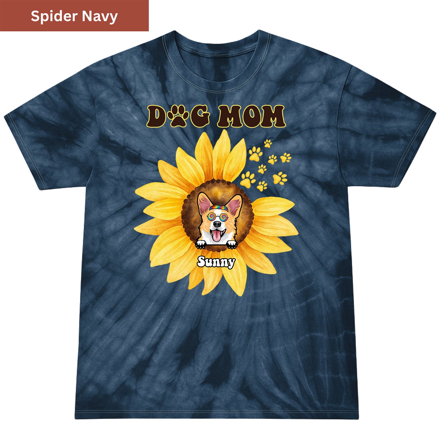 Sunflower Dog Dad Premium Tie-dye Unisex Shirt