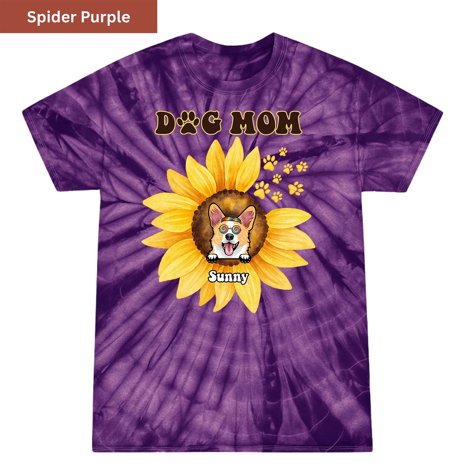 Sunflower Dog Dad Premium Tie-dye Unisex Shirt