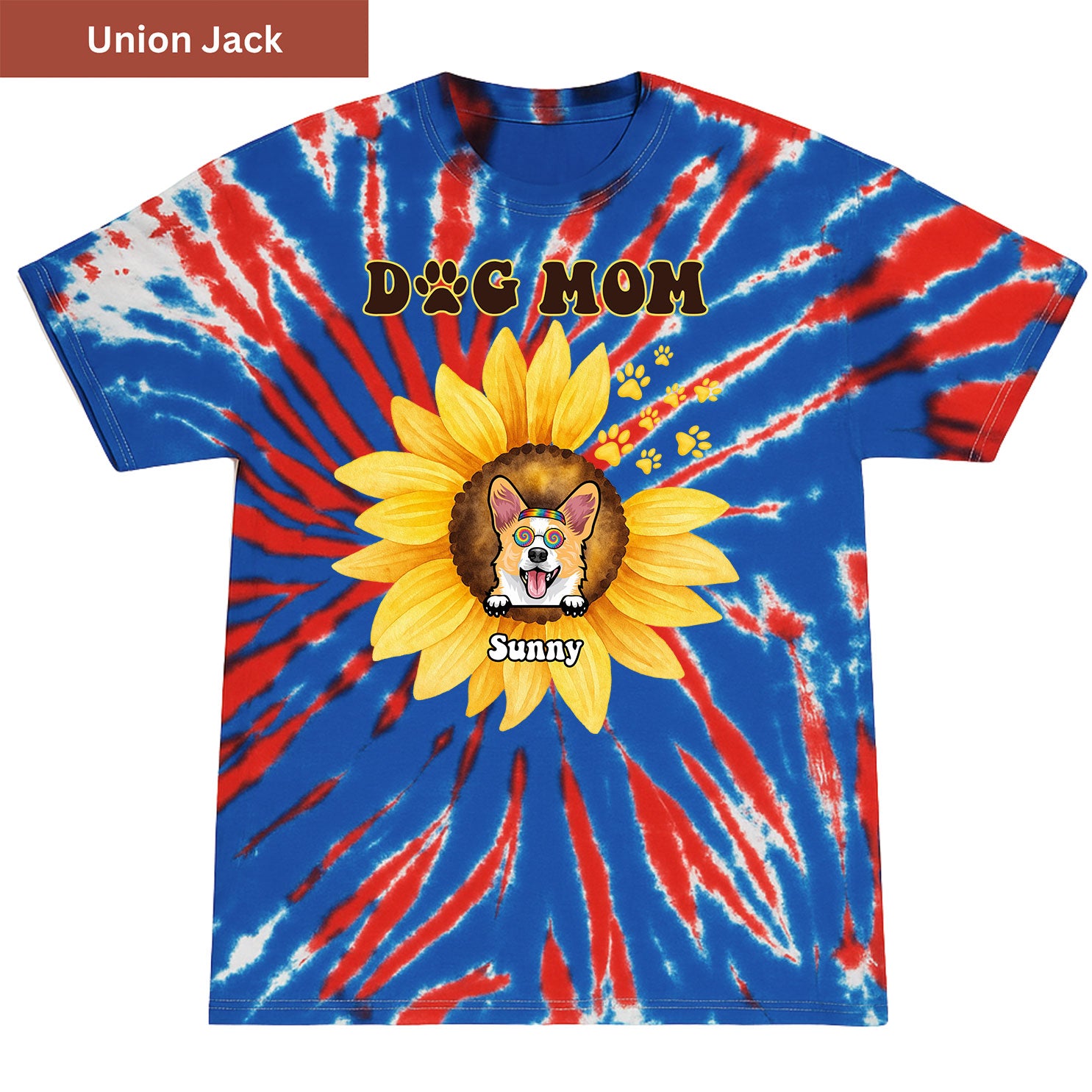 Sunflower Dog Dad Premium Tie-dye Unisex Shirt
