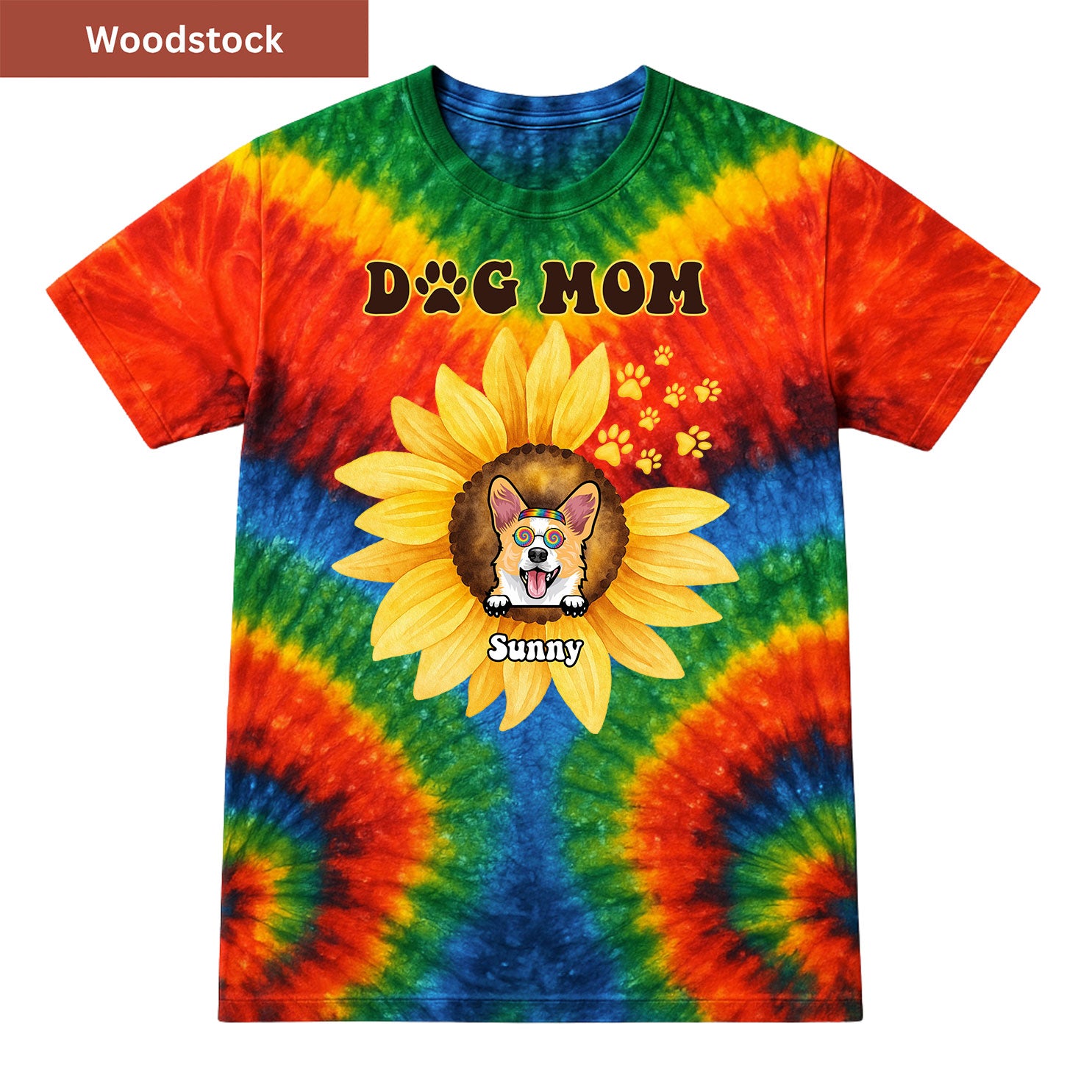 Sunflower Dog Dad Premium Tie-dye Unisex Shirt