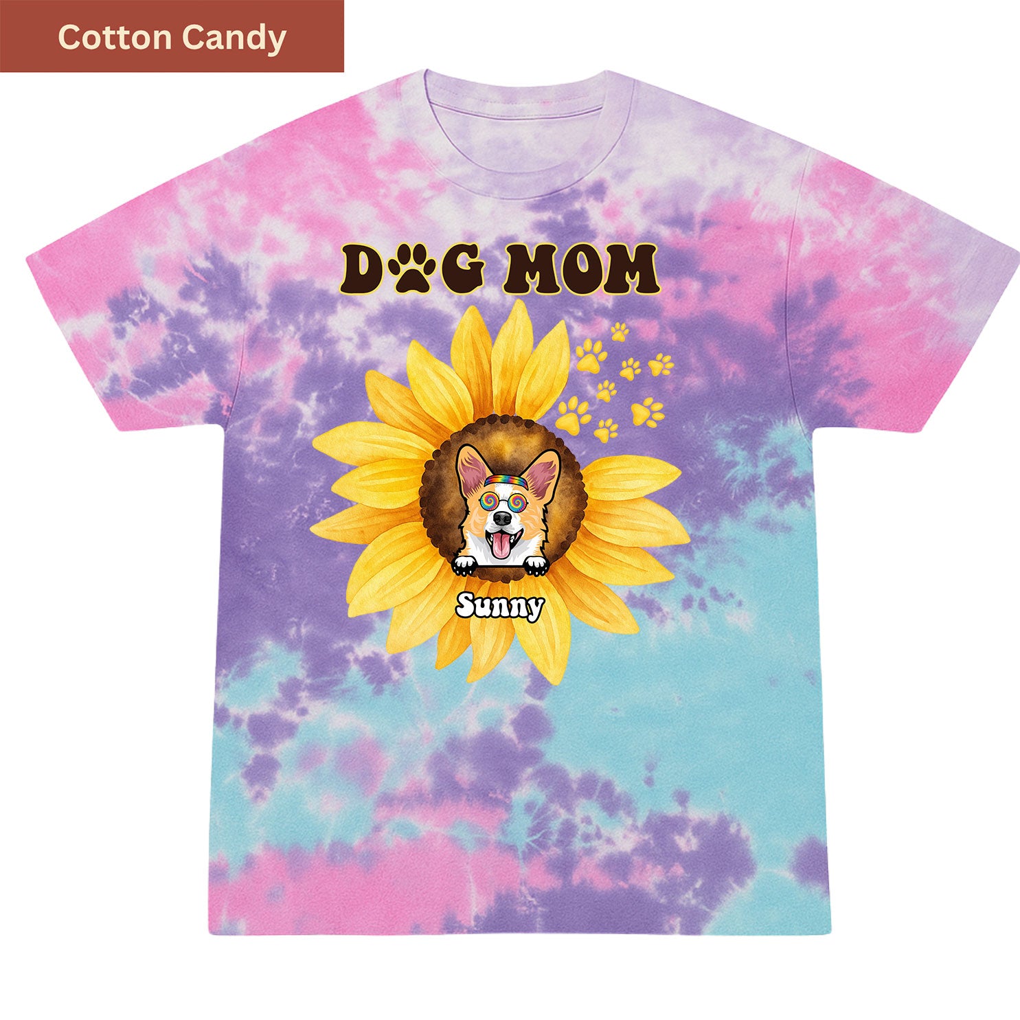 Sunflower Dog Dad Premium Tie-dye Unisex Shirt