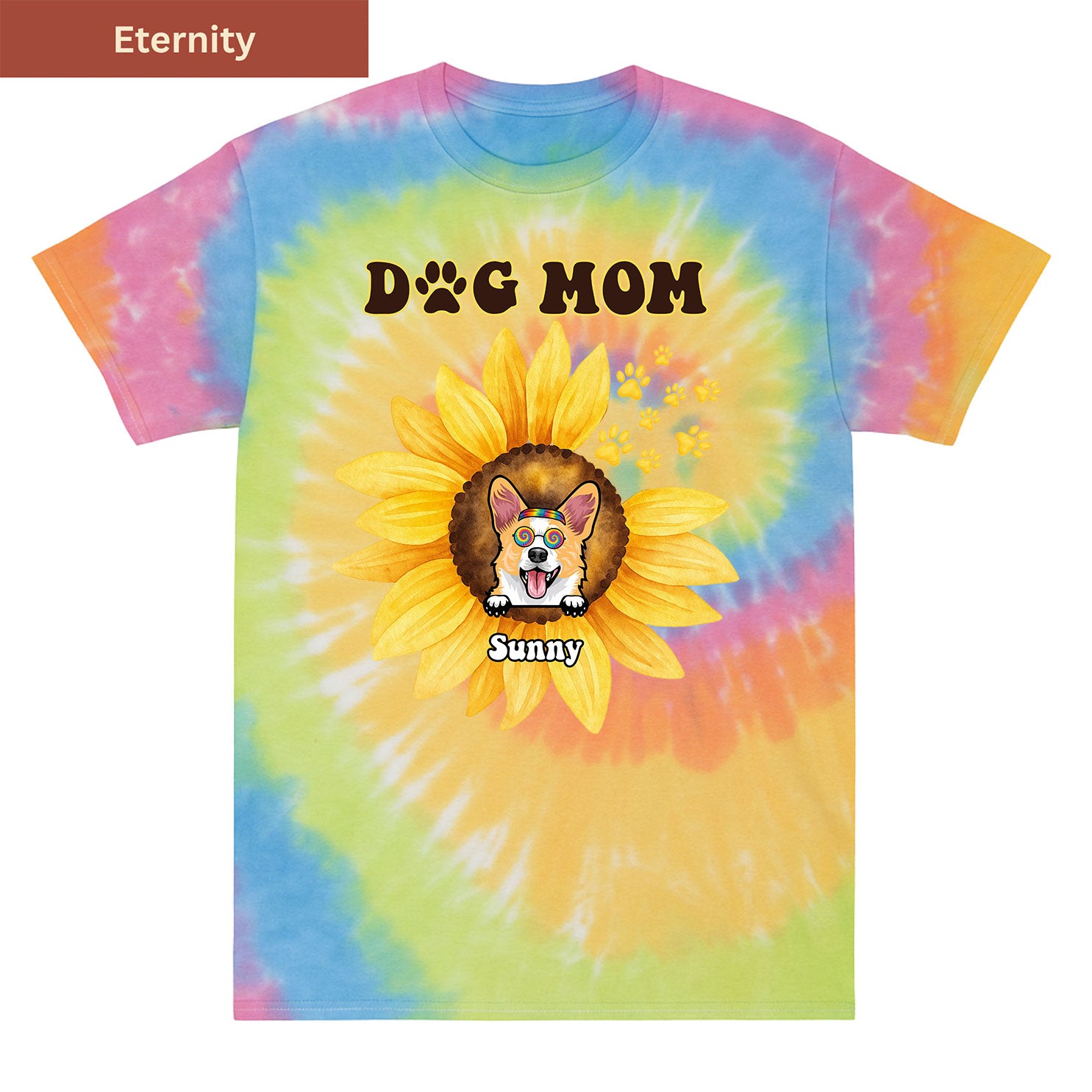 Sunflower Dog Dad Premium Tie-dye Unisex Shirt
