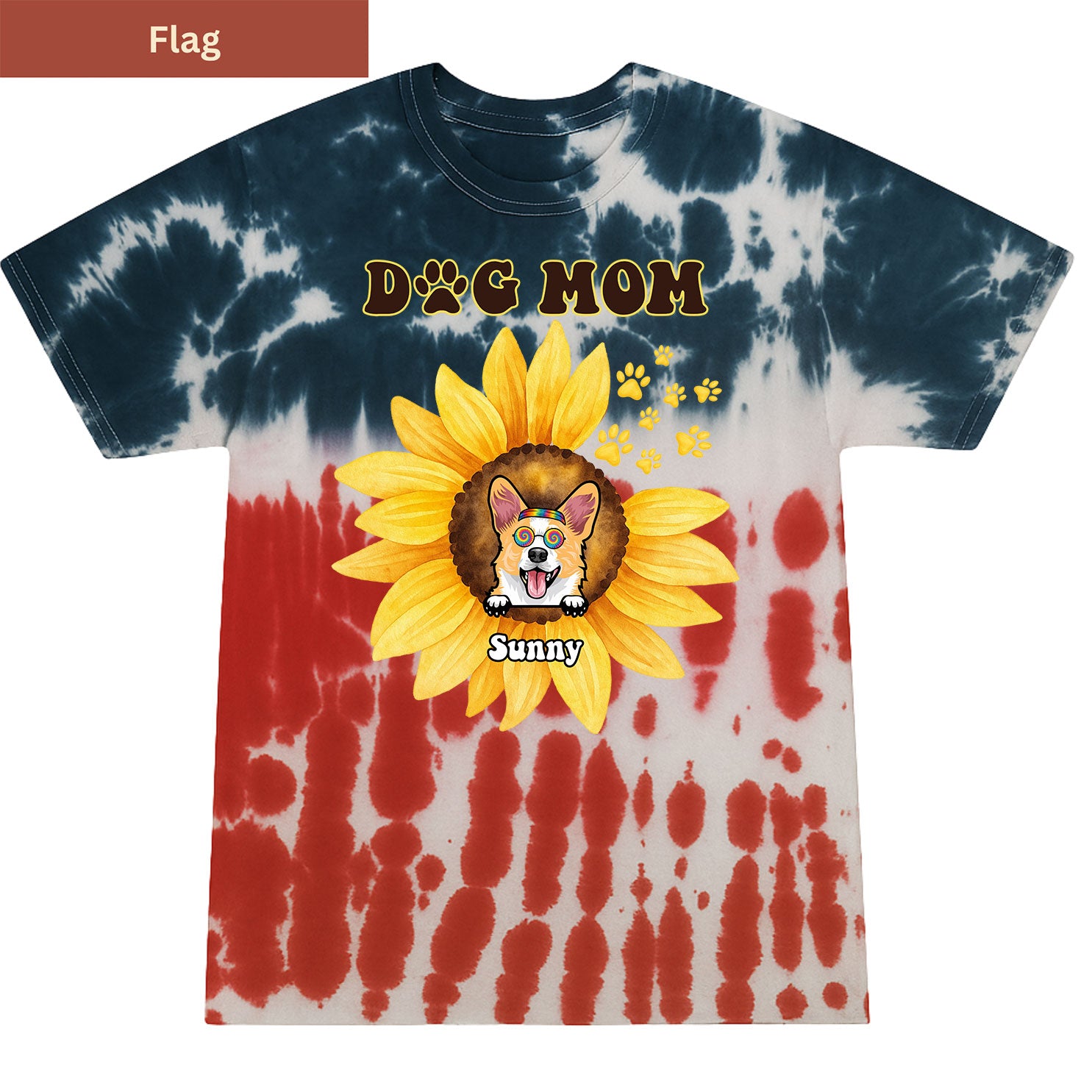 Sunflower Dog Dad Premium Tie-dye Unisex Shirt