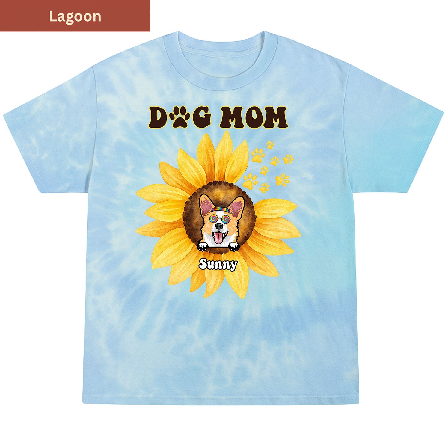 Sunflower Dog Dad Premium Tie-dye Unisex Shirt