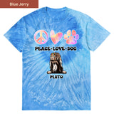 Peace, love and dog Premium Tie-dye Unisex Shirt