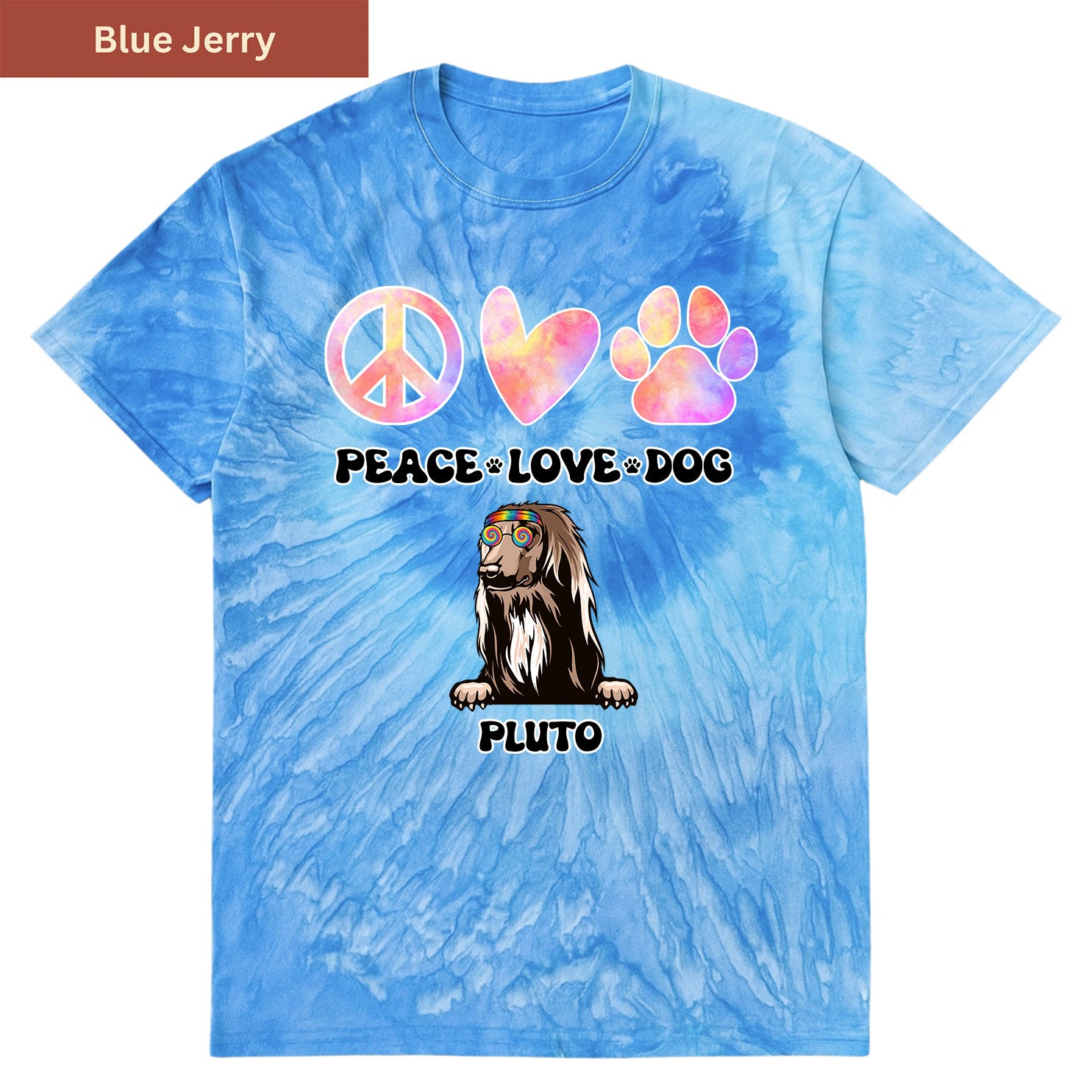 Peace, love and dog Premium Tie-dye Unisex Shirt