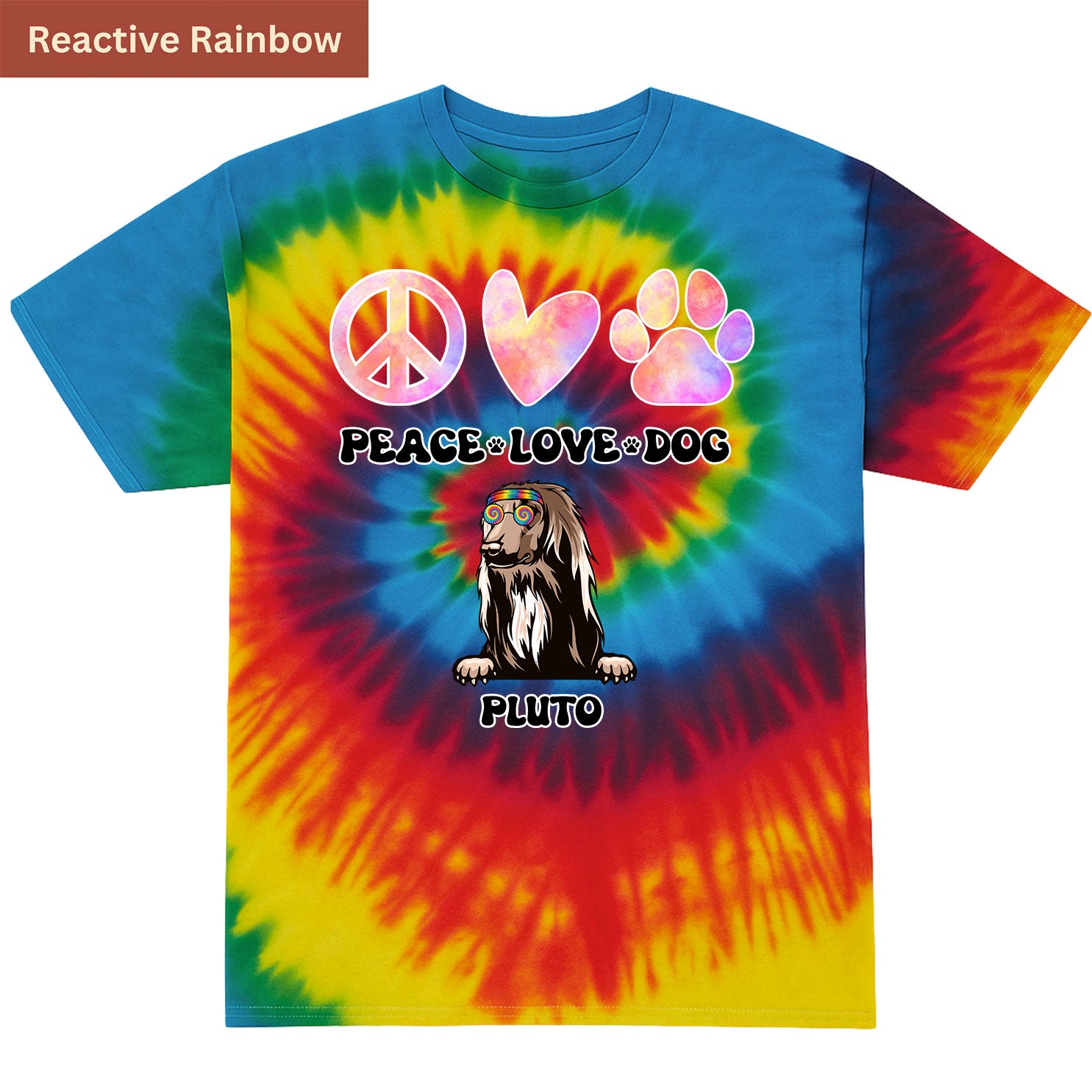 Peace, love and dog Premium Tie-dye Unisex Shirt