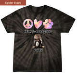 Peace, love and dog Premium Tie-dye Unisex Shirt