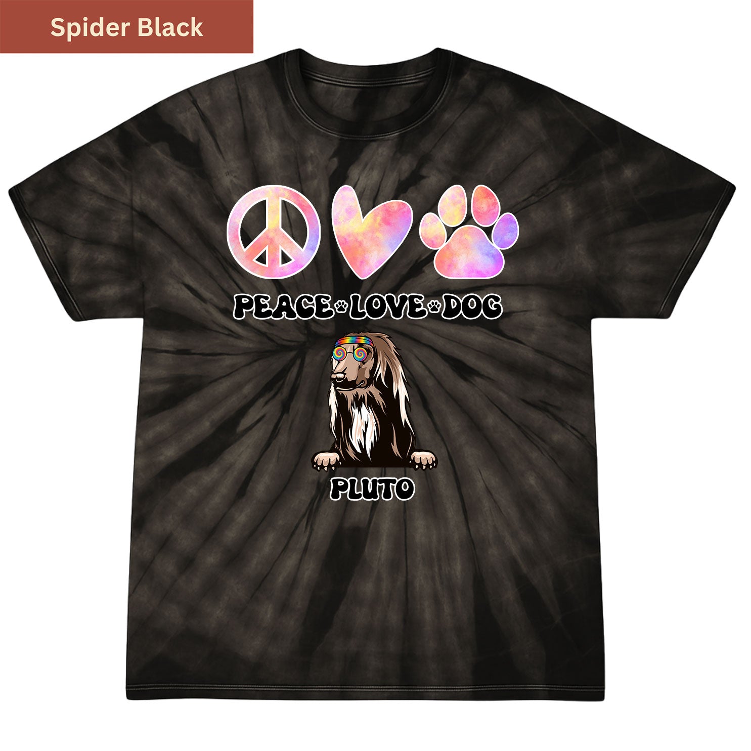 Peace, love and dog Premium Tie-dye Unisex Shirt