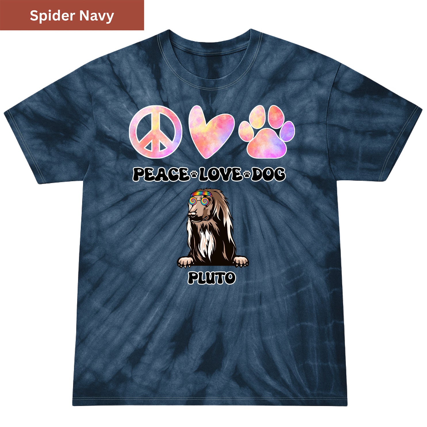 Peace, love and dog Premium Tie-dye Unisex Shirt