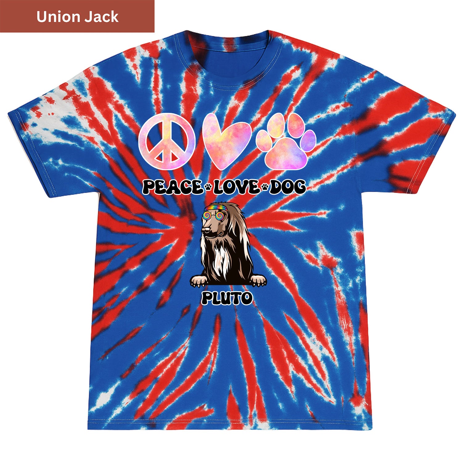 Peace, love and dog Premium Tie-dye Unisex Shirt