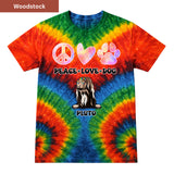 Peace, love and dog Premium Tie-dye Unisex Shirt