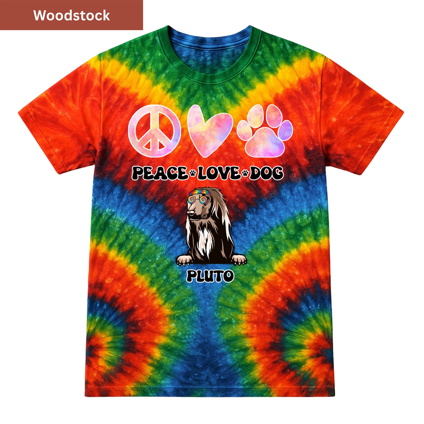 Peace, love and dog Premium Tie-dye Unisex Shirt