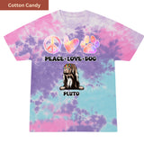 Peace, love and dog Premium Tie-dye Unisex Shirt