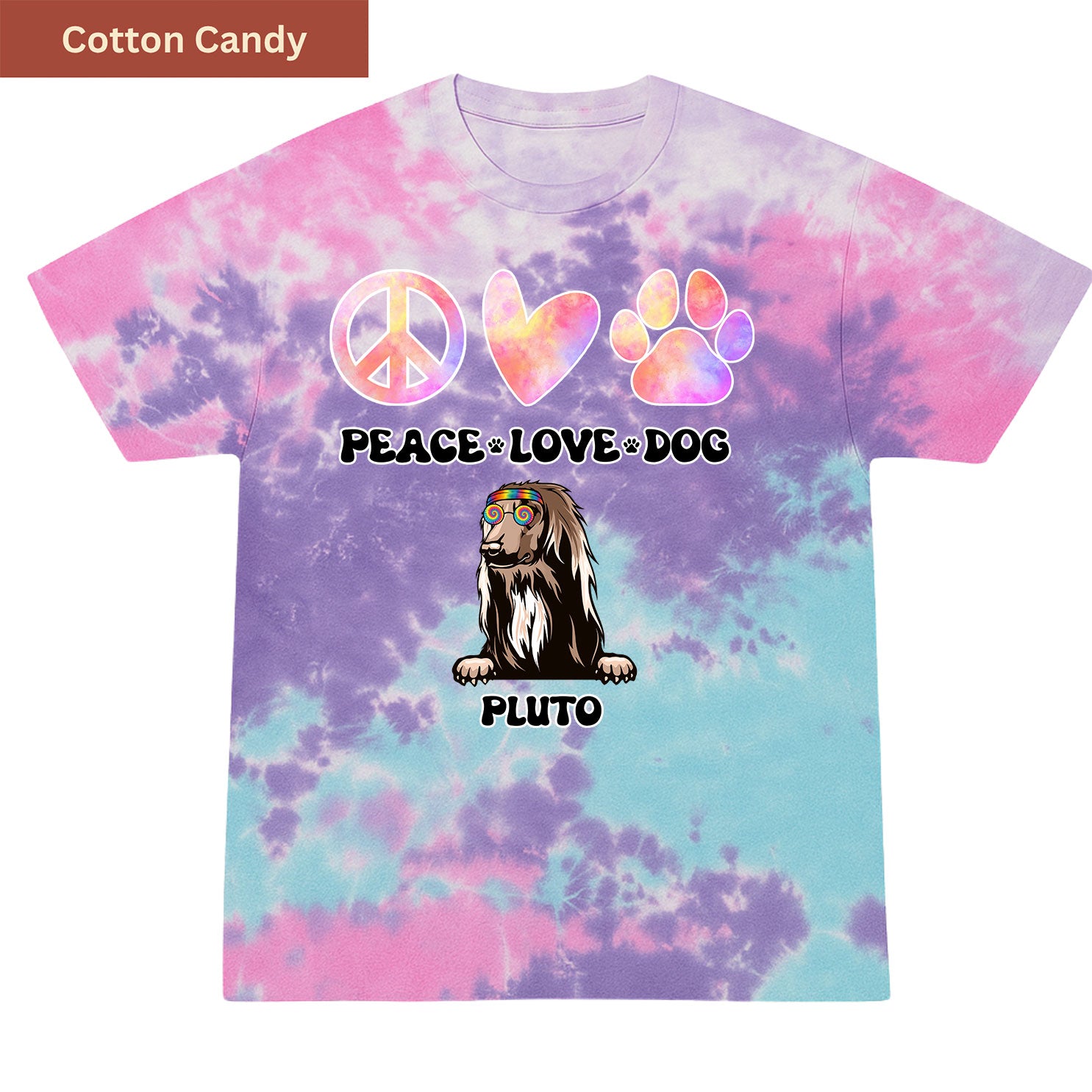 Peace, love and dog Premium Tie-dye Unisex Shirt