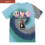 Peace, love and dog Premium Tie-dye Unisex Shirt