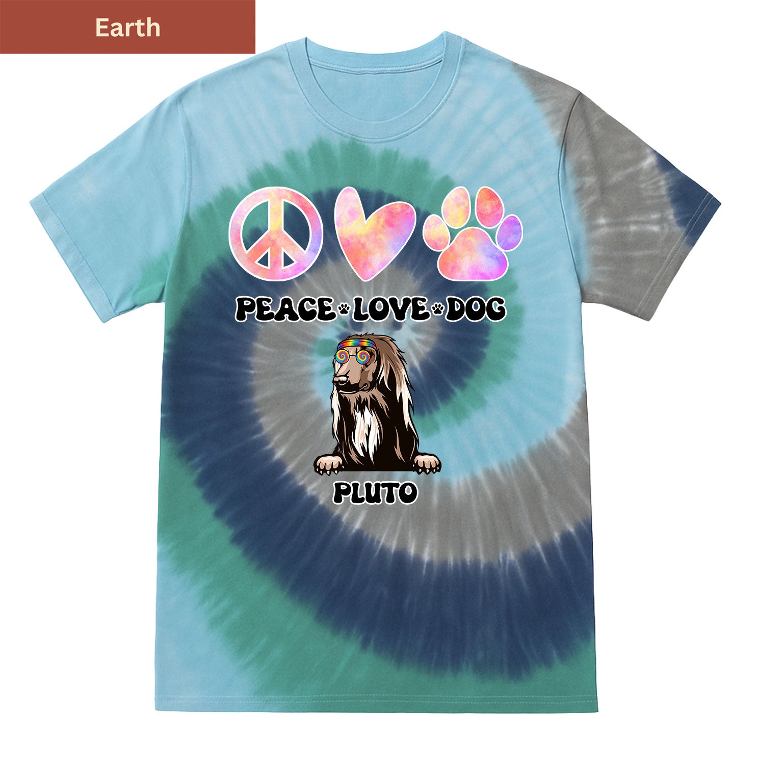 Peace, love and dog Premium Tie-dye Unisex Shirt