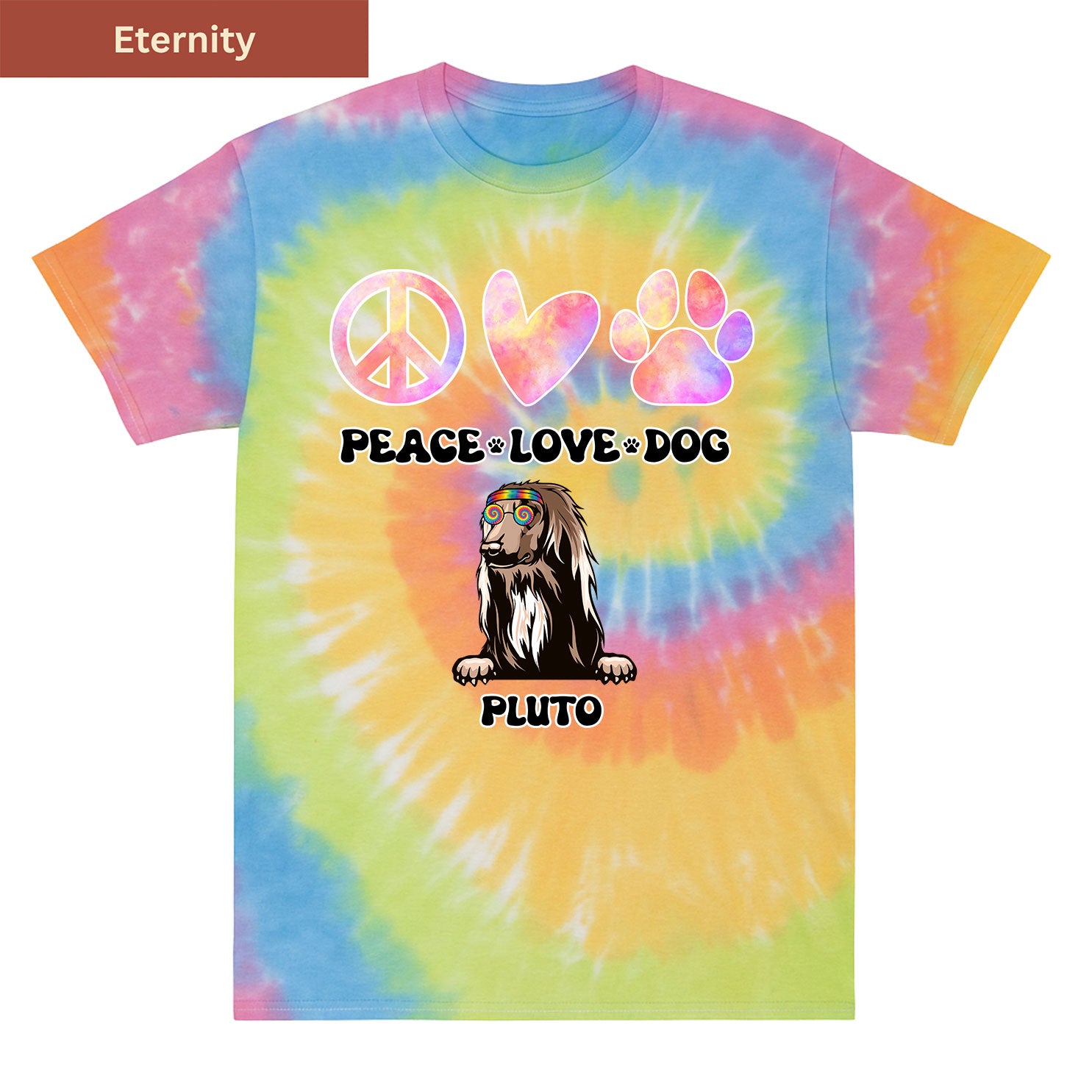 Peace, love and dog Premium Tie-dye Unisex Shirt