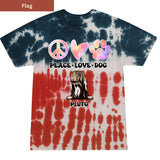 Peace, love and dog Premium Tie-dye Unisex Shirt