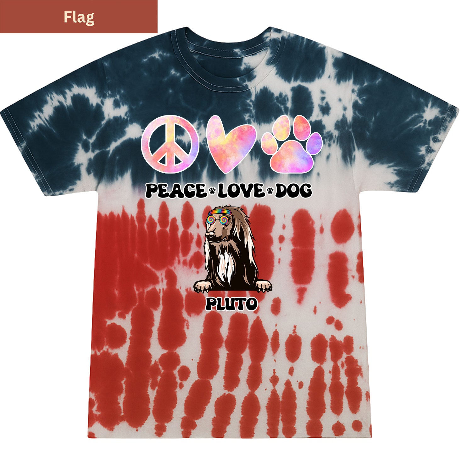 Peace, love and dog Premium Tie-dye Unisex Shirt