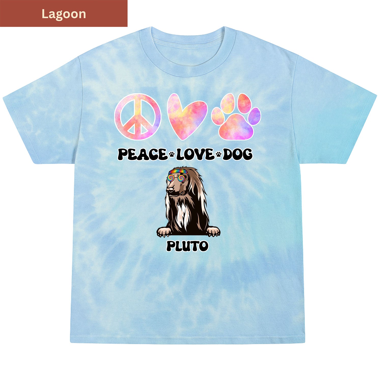 Peace, love and dog Premium Tie-dye Unisex Shirt