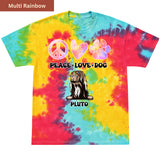 Peace, love and dog Premium Tie-dye Unisex Shirt