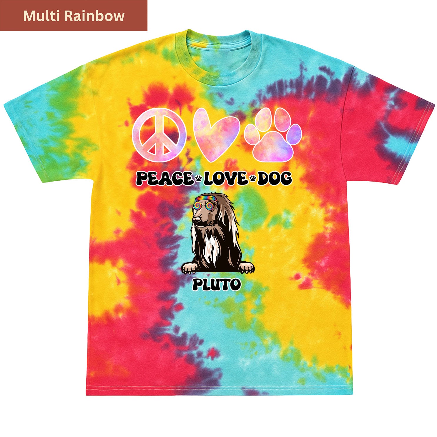 Peace, love and dog Premium Tie-dye Unisex Shirt