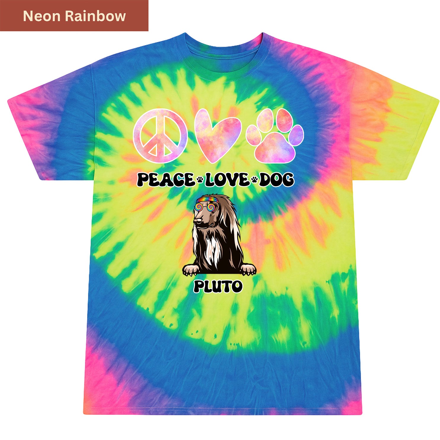 Peace, love and dog Premium Tie-dye Unisex Shirt